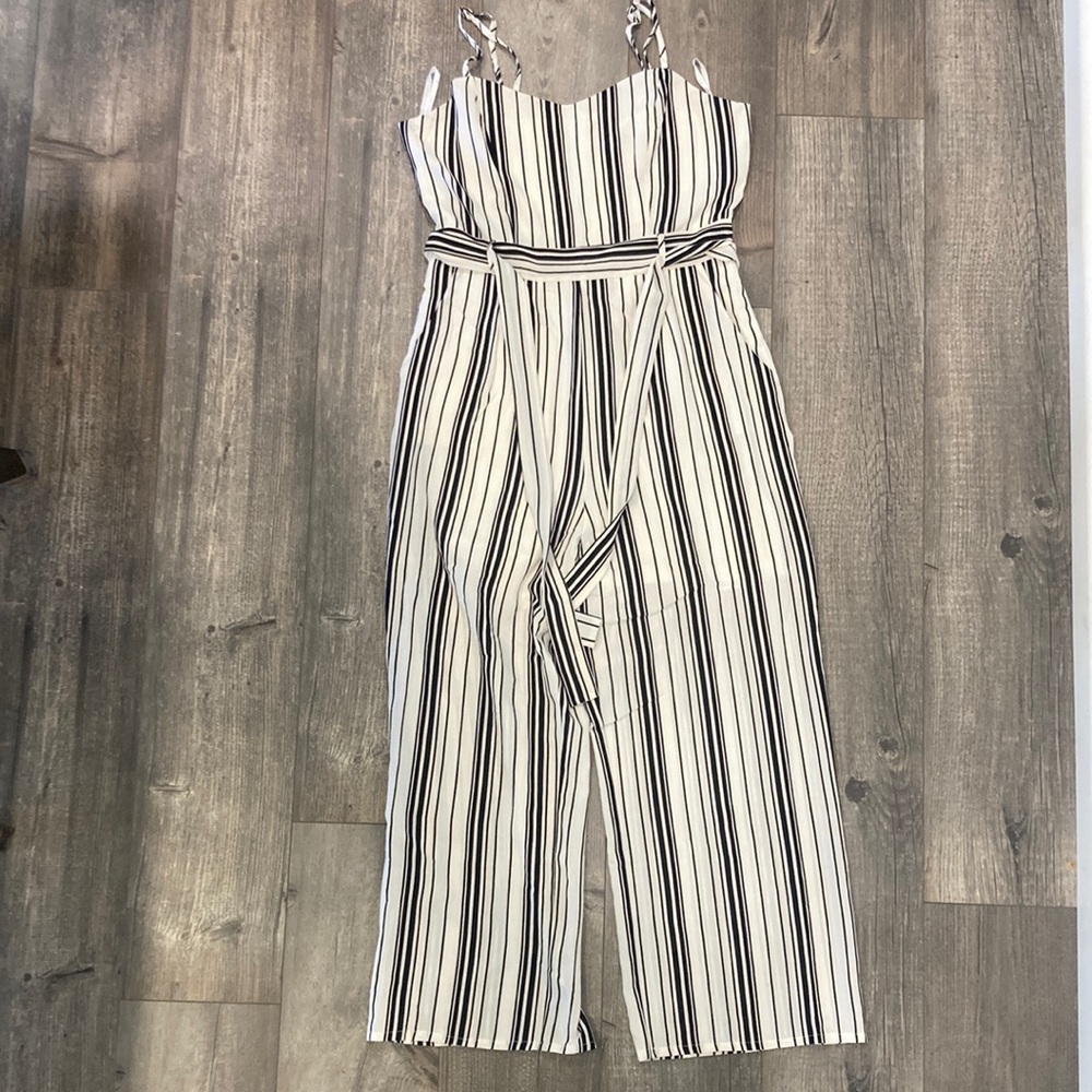 Black and white stripped jumpsuit